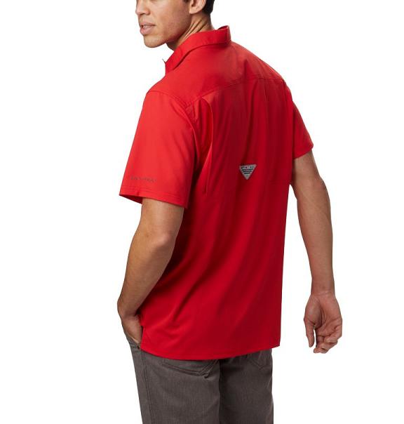 Columbia PFG Slack Tide Shirts Red For Men's NZ50268 New Zealand